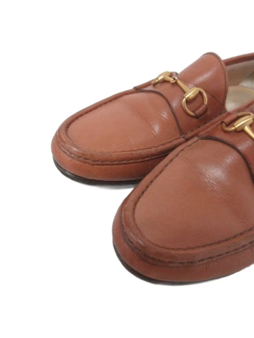 Gucci Horsebit Loafers Leather Shoes Heels Brown